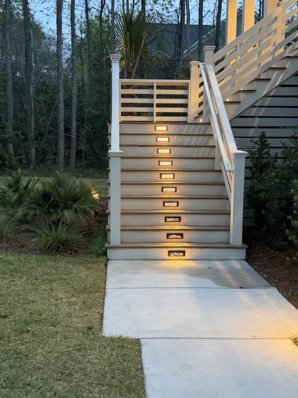 Lighting on stairs of home installed.